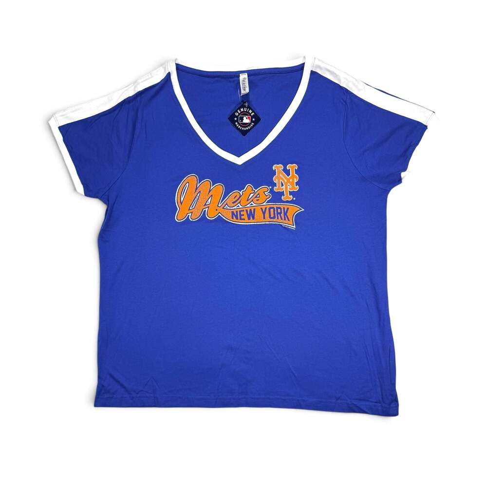 Soft As A Grape New York Mets Women's Royal V-Neck XL T-Shirt